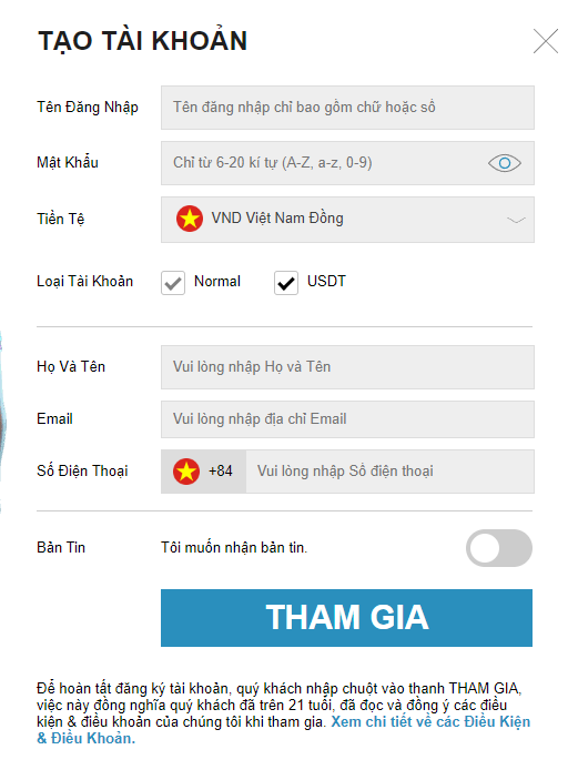 Đăng ký tài khoản